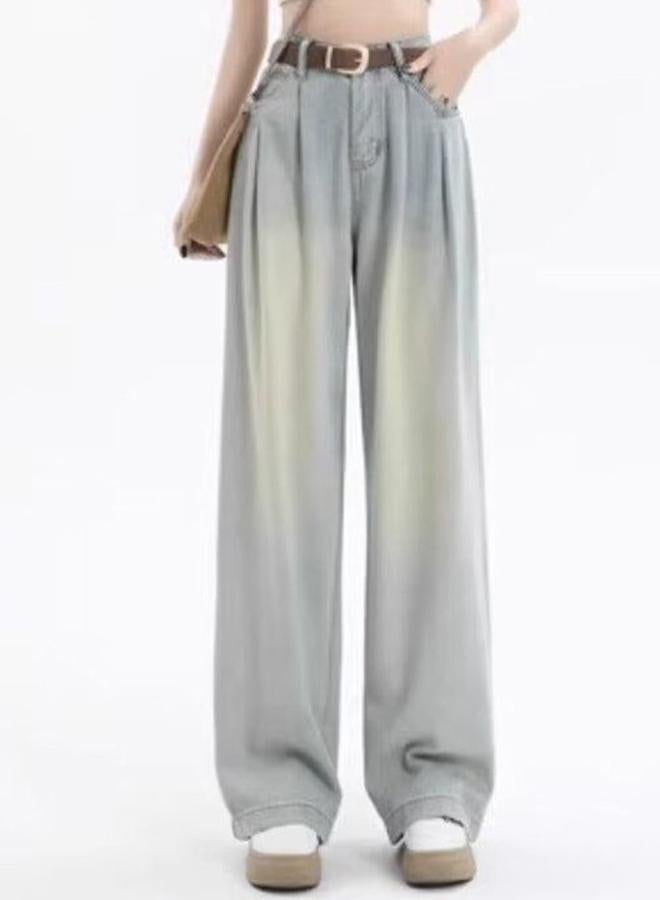 YUNIQEE Blue Straight Fit High-Rise Heavy Fade Denim Jeans - Image 1