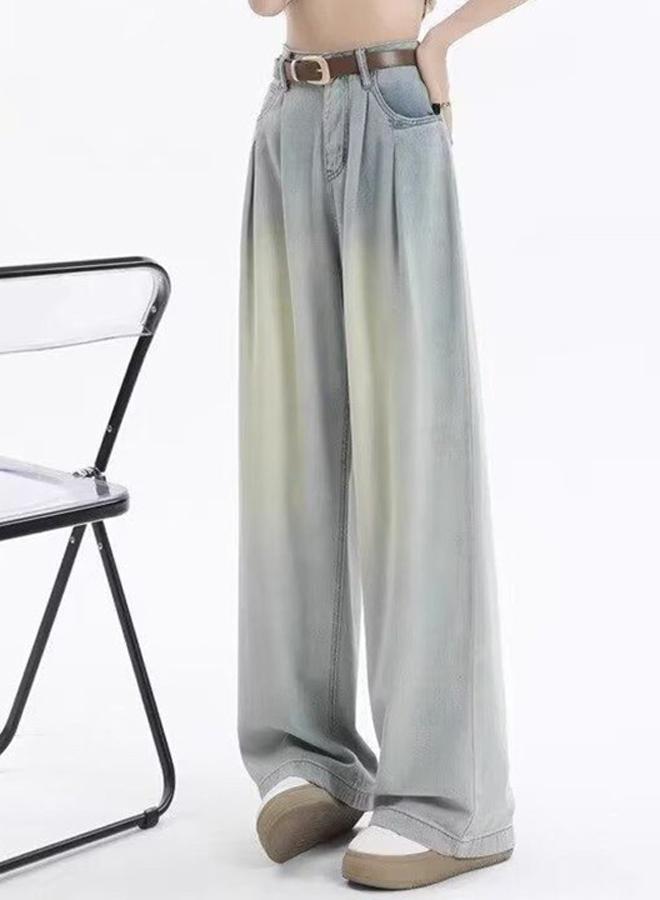 YUNIQEE Blue Straight Fit High-Rise Heavy Fade Denim Jeans - Image 3