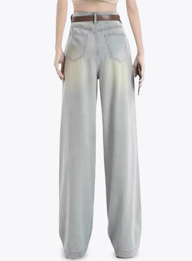 YUNIQEE Blue Straight Fit High-Rise Heavy Fade Denim Jeans - Image 2