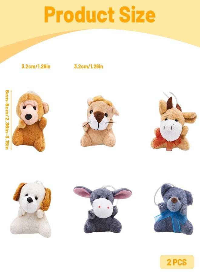 Buildcon 6 PCS Plush Keychain, Small Stuffed Animals, Mini Animals, Cute Keychain, Stuffed Animal Keychain, Plushies, Plush Keychains Carry With You - Image 2