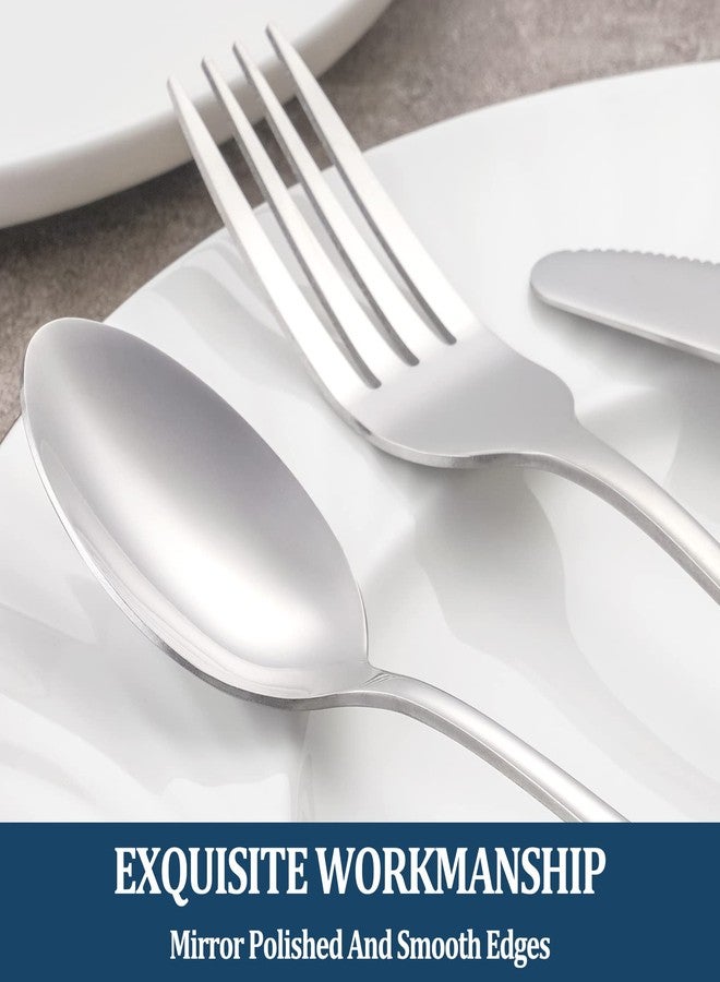 MUTNITT 32 Piece Dinner Forks Set, Food-Grade Stainless Steel Silverware Forks, Cutlery Fork, Metal Fork for Home, Kitchen or Restaurant, Mirror Polished, Dishwasher Safe - 8 Inch - Image 4