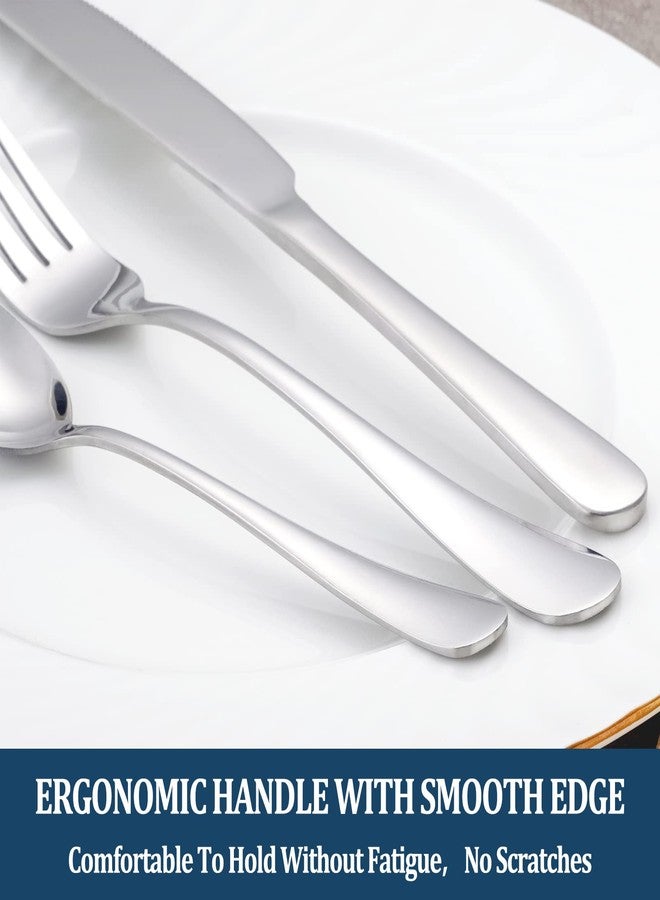 MUTNITT 32 Piece Dinner Forks Set, Food-Grade Stainless Steel Silverware Forks, Cutlery Fork, Metal Fork for Home, Kitchen or Restaurant, Mirror Polished, Dishwasher Safe - 8 Inch - Image 5