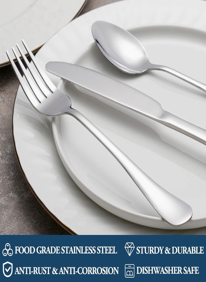 MUTNITT 32 Piece Dinner Forks Set, Food-Grade Stainless Steel Silverware Forks, Cutlery Fork, Metal Fork for Home, Kitchen or Restaurant, Mirror Polished, Dishwasher Safe - 8 Inch - Image 3