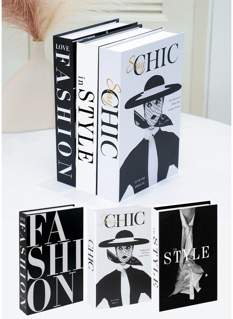 Decorative Books 3 PCS for Coffee Table, Home Decor Faux Books, Black and White Display Books, Bookshelf Decor for Office, Living Room, Bedroom, Stylish Home Decor Ornament - Image 1