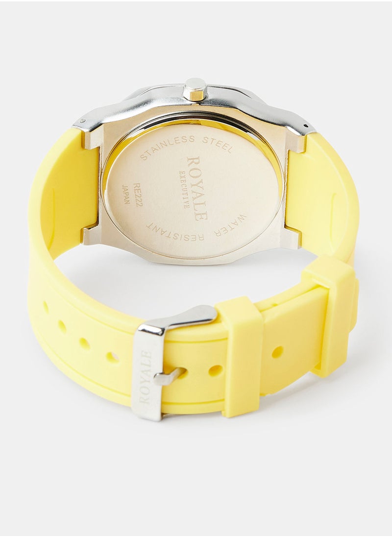 Royale Mega Round Shape Analog Wrist Watch RE222/13 - 40mm - Yellow  - Image 2