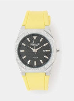 Royale Mega Round Shape Analog Wrist Watch RE222/13 - 40mm - Yellow  - Image 1