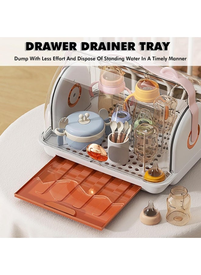 MIXDE Baby Bottle Drying Rack and Storage Holder - Large Nursing Bottle Organizer With Cover - Portable Kitchen Cabinet Organizer for Baby Bottles and Accessories  - Image 5