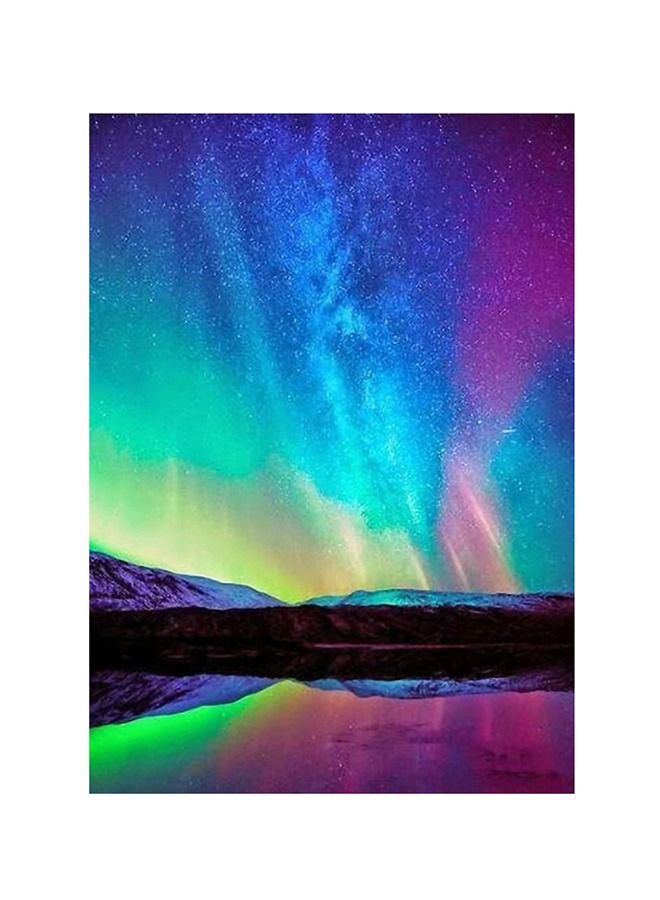 5D DIY Diamond Painting Aurora Borealis Winter Full Drill by Number Kits, Scenery Craft Decor Paint with Diamonds Embroidery Set DIY Craft Arts Decorations 12 x 16 Inch - Image 1