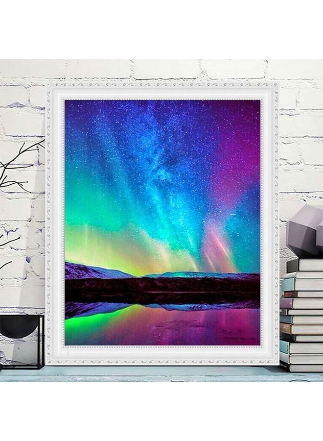 5D DIY Diamond Painting Aurora Borealis Winter Full Drill by Number Kits, Scenery Craft Decor Paint with Diamonds Embroidery Set DIY Craft Arts Decorations 12 x 16 Inch - Image 3