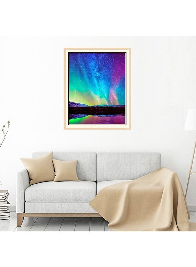 5D DIY Diamond Painting Aurora Borealis Winter Full Drill by Number Kits, Scenery Craft Decor Paint with Diamonds Embroidery Set DIY Craft Arts Decorations 12 x 16 Inch - Image 4