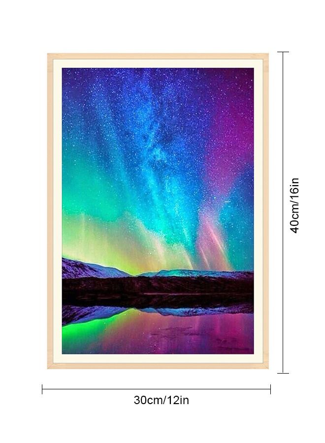 5D DIY Diamond Painting Aurora Borealis Winter Full Drill by Number Kits, Scenery Craft Decor Paint with Diamonds Embroidery Set DIY Craft Arts Decorations 12 x 16 Inch - Image 2