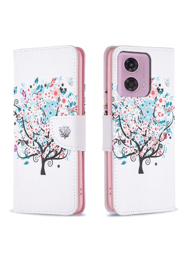 S-TOP Case For Motorola Moto G24 / E14 / G04 Colored Drawing Pattern Leather Phone Case - Image 1