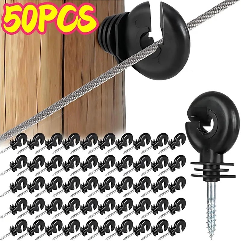 Electric Fence Insulators Self Tapping Wood Post 50PCS For Garden Farm Animal Agriculture - Image 3