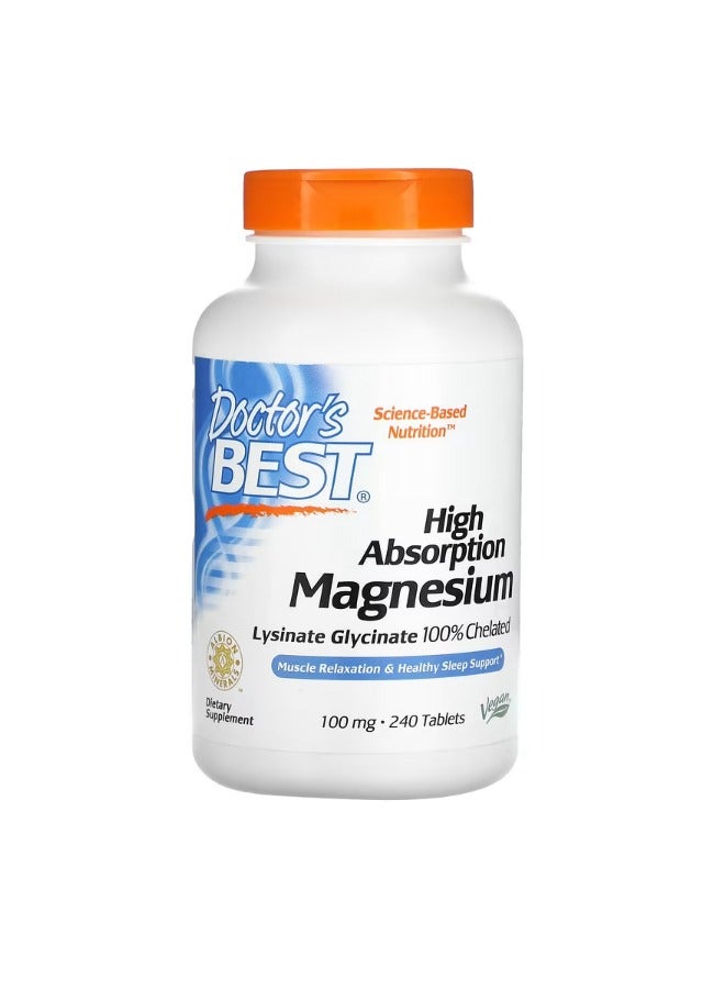 دكتورز بست High Absorption Magnesium 100 mg 240 Tablets - Image 1