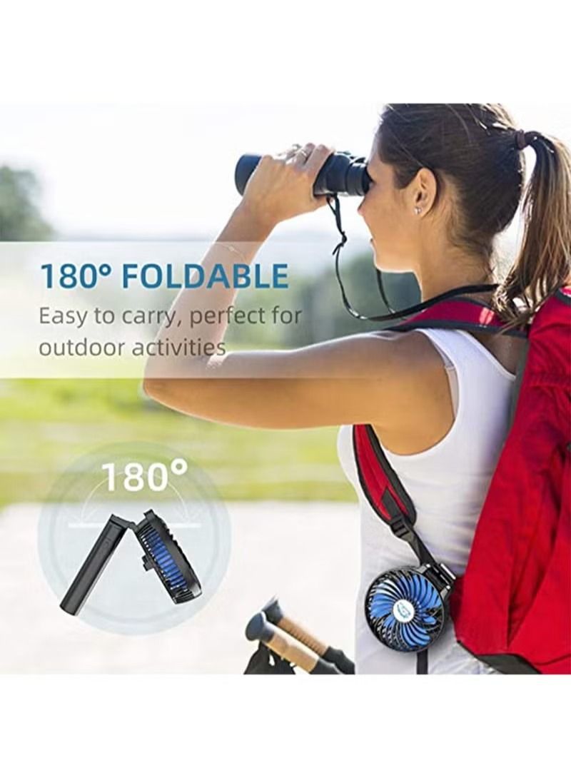 HandFan 5200 Milliampere Portable Power Bank Portable Handheld Fan Rechargeable Battery Operated Small Personal Fan Foldable Mini Desk Fan Cooling Electric Fan for Travel Outdoors Indoors - Image 5
