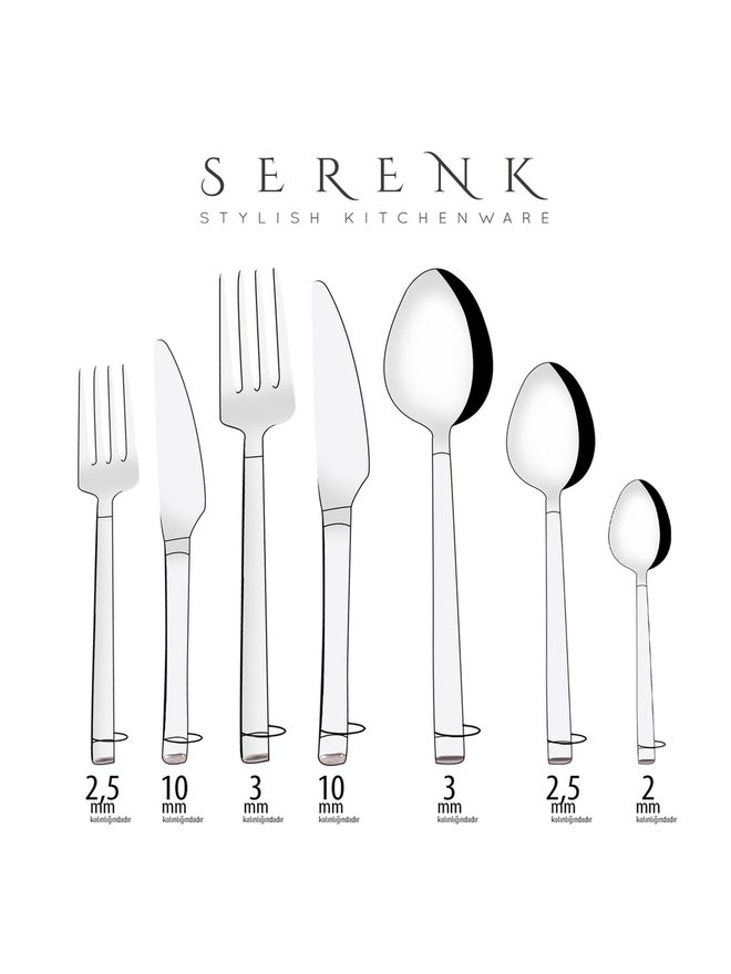 Serenk Barcelona 18-Piece 18/10 Stainless Steel Cutlery Set - Image 2