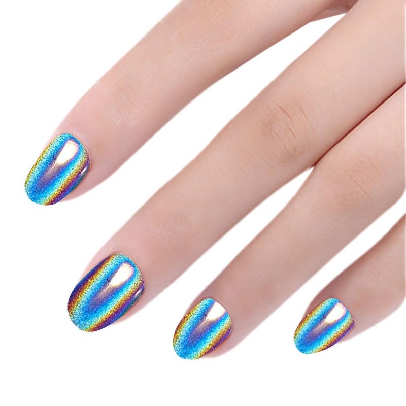PUEEN Nail Art Multichrome Holographic Powder Set - 5 Boxes Holographic Powder for Nail Arts Decoration - BH000985