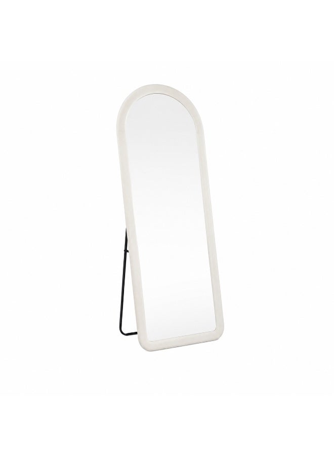alsaada home Full-Length Free Standing Floor Mirror with Wheels & Metal Frame, 170x70 cm - White - Image 1