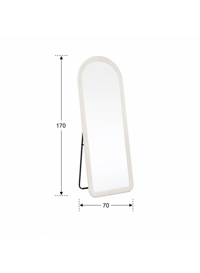alsaada home Full-Length Free Standing Floor Mirror with Wheels & Metal Frame, 170x70 cm - White - Image 2