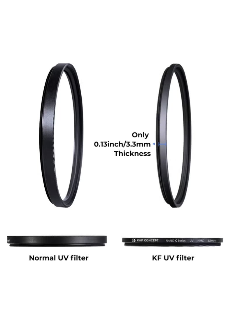 K&F Concept 77mm Slim MC-UV Camera Lens Filter Blue Multi-Coated Optical Glass for DSLR & Mirrorless Lens Protection - Image 2