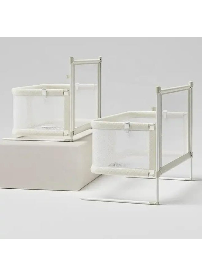 SAFENHAND 3 in 1 Baby Bedside Sleeper, Baby Cosleeper In Bed, Folding Portable Crib in Bed, breathable and visible mesh window, Washable Liner Cover And Sturdy Aluminum Alloy, easy To Install (WHITE) - Image 2