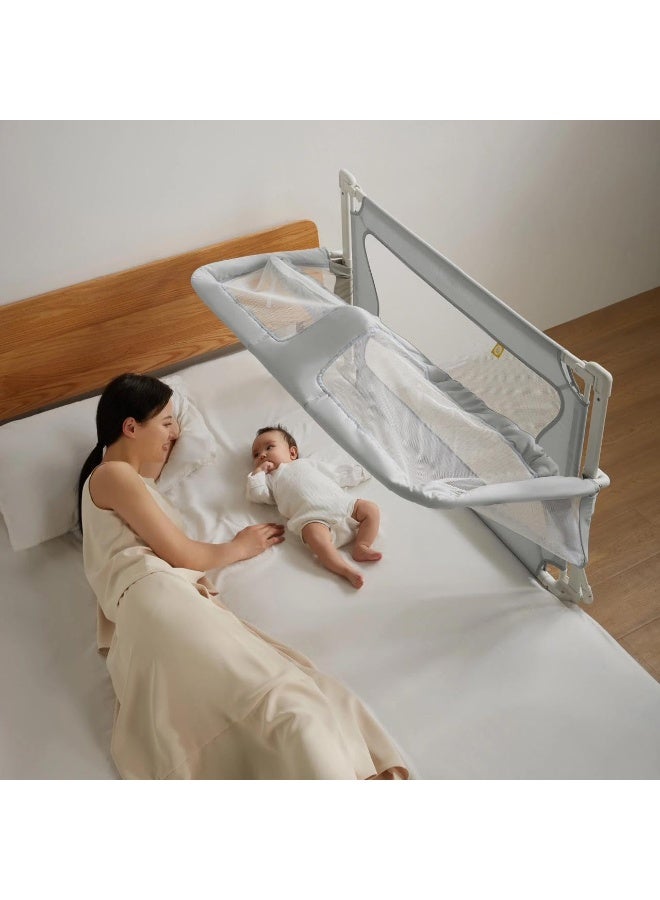 SAFENHAND 3 in 1 Baby Bedside Sleeper, Baby Cosleeper In Bed, Folding Portable Crib in Bed, breathable and visible mesh window, Washable Liner Cover And Sturdy Aluminum Alloy, easy To Install (WHITE) - Image 4