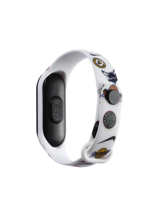 Generic - For Mi Band 9 Strap Mi Band 5/6/7/8 Strap Cartoon Printed Mi Band 3/4 Wristband-Color:White Nike-Specifications:Mi 8/9 - Image 1