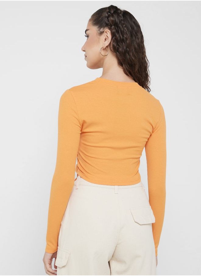 Ginger - Urban Minx Side Tie Crop Top - Image 1