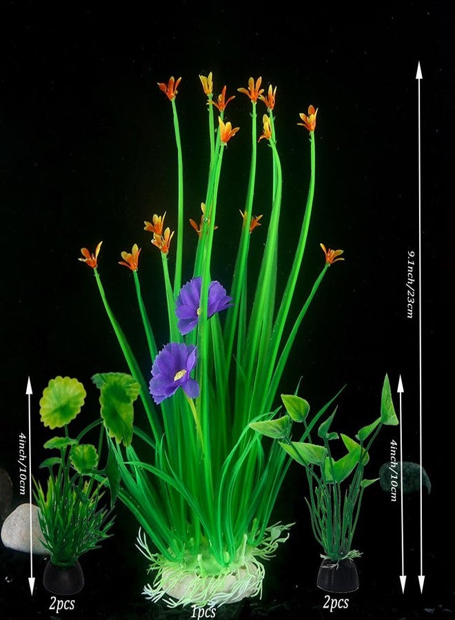 ZYAQUDEC 11 PCS Premium Fish Tank Accessories or Fish Tank Decorations,a Variety of Sizes and Styles of Aquarium Plants,Colorful Plastic Plants - Image 2