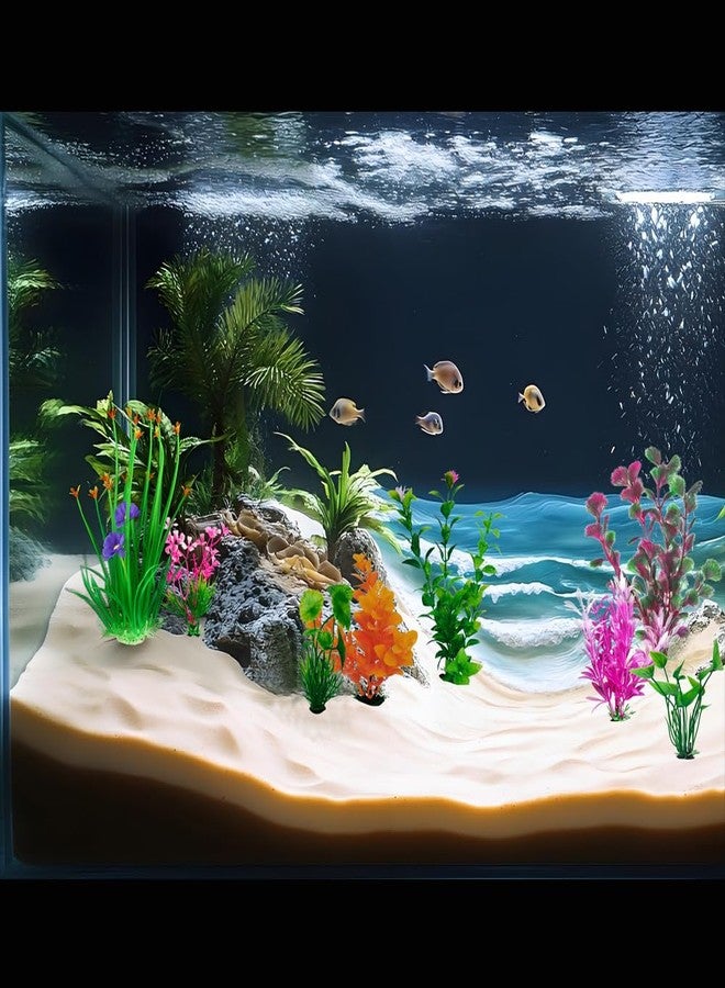 ZYAQUDEC 11 PCS Premium Fish Tank Accessories or Fish Tank Decorations,a Variety of Sizes and Styles of Aquarium Plants,Colorful Plastic Plants - Image 4