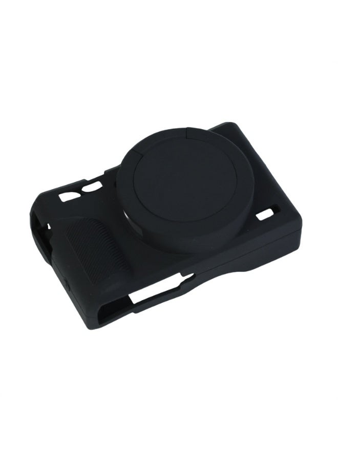 جراب لكاميرا Canon G7X III G7X mark III G7X3 الرقمية، جراب سيليكون ناعم وغطاء عدسة قابل للفصل لكاميرا Canon (أسود) - Image 2