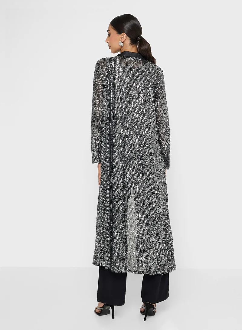 جولدن ابل Sequin Detailed Long Jacket