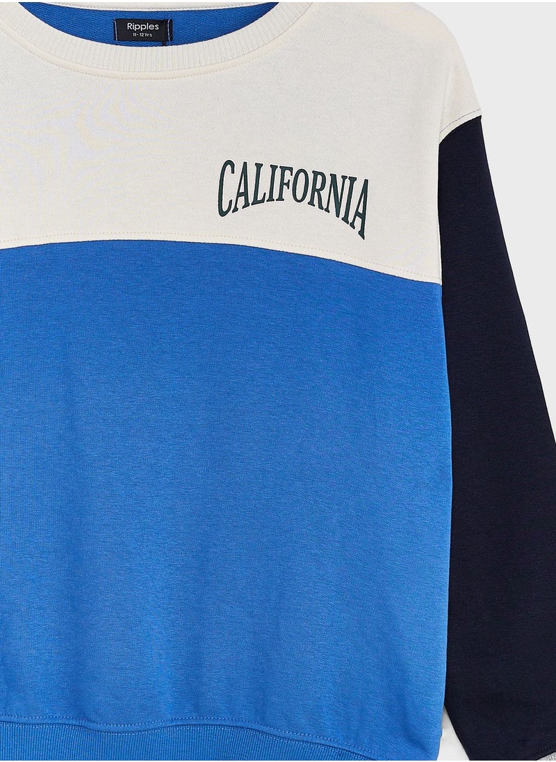 Ripples - Boys Contrasting Sweatshirt - Image 1