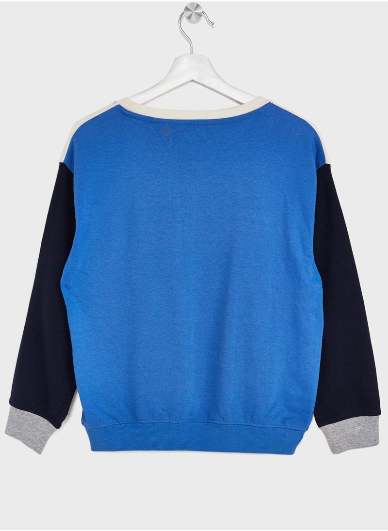 Ripples - Boys Contrasting Sweatshirt - Image 1