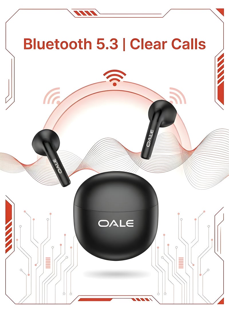 OALE Wireless Open-Ear Bluetooth 5.3 Earbuds – 30H Playback, Dual Stereo Sound, Lightweight Comfortable Fit with Charging Case - Image 2