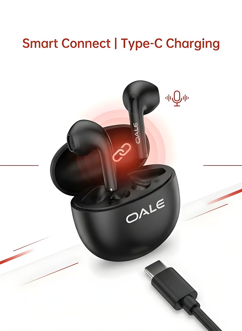 OALE Wireless Open-Ear Bluetooth 5.3 Earbuds – 30H Playback, Dual Stereo Sound, Lightweight Comfortable Fit with Charging Case - Image 3
