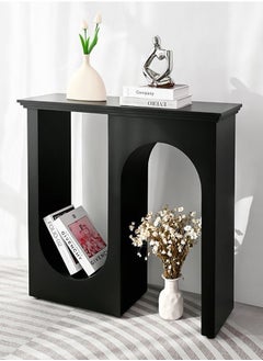Italian Light Luxury Double Arc Narrow Entryway Table Minimalist Modern Decorative Console Table Rectangular Storage Stand Display Table for Foyer Entryway Living Room Hallway 110x32x104 cm (Fully Assembled)