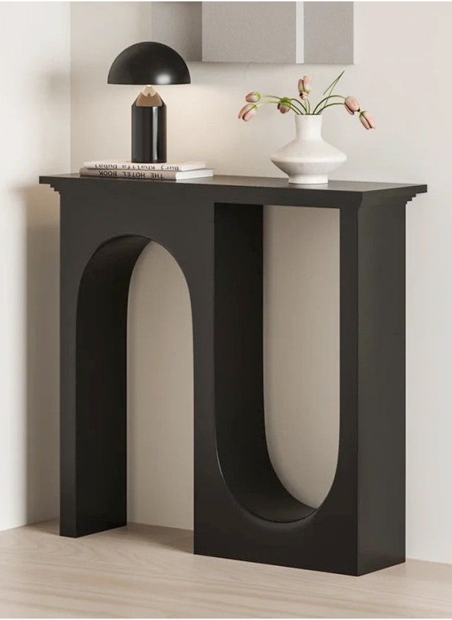 Raffine - Italian Light Luxury Double Arc Narrow Entryway Table Minimalist Modern Decorative Console Table Rectangular Storage Stand Display Table for Foyer Entryway Living Room Hallway 110x32x104 cm (Fully Assembled) - Image 1