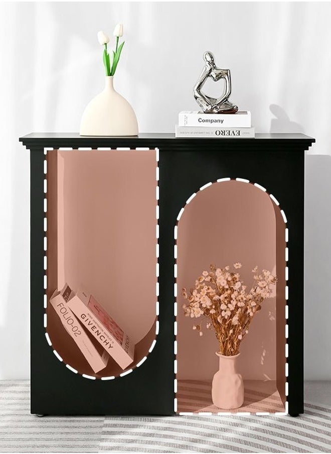Raffine - Italian Light Luxury Double Arc Narrow Entryway Table Minimalist Modern Decorative Console Table Rectangular Storage Stand Display Table for Foyer Entryway Living Room Hallway 110x32x104 cm (Fully Assembled) - Image 1
