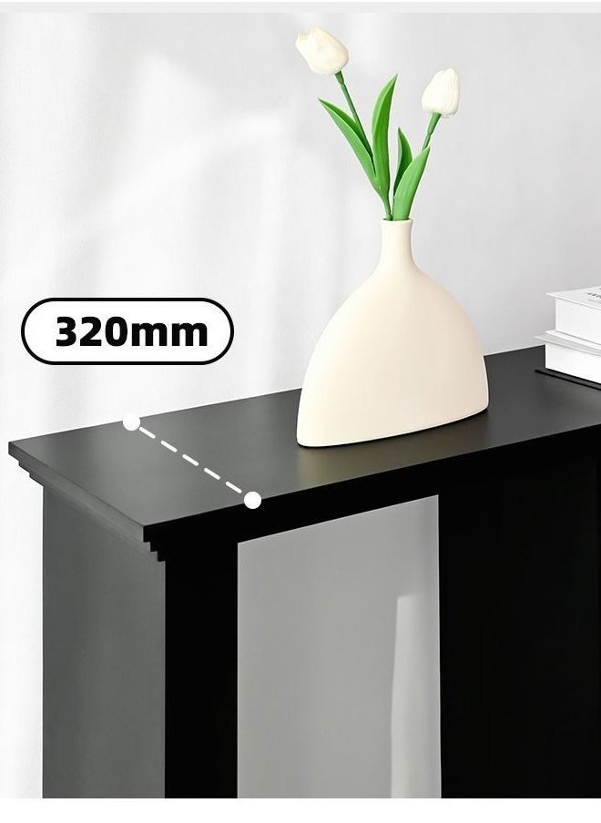 Raffine - Italian Light Luxury Double Arc Narrow Entryway Table Minimalist Modern Decorative Console Table Rectangular Storage Stand Display Table for Foyer Entryway Living Room Hallway 110x32x104 cm (Fully Assembled) - Image 1