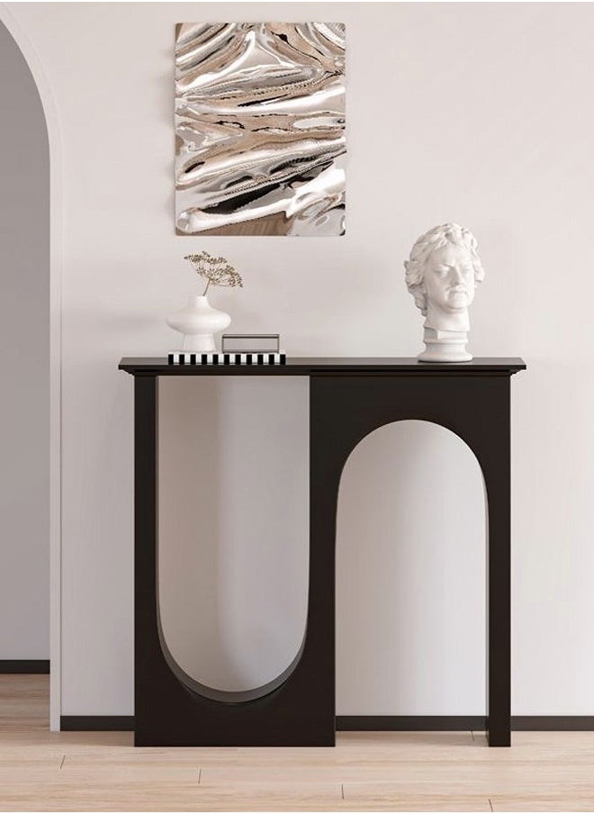 Raffine - Italian Light Luxury Double Arc Narrow Entryway Table Minimalist Modern Decorative Console Table Rectangular Storage Stand Display Table for Foyer Entryway Living Room Hallway 110x32x104 cm (Fully Assembled) - Image 1