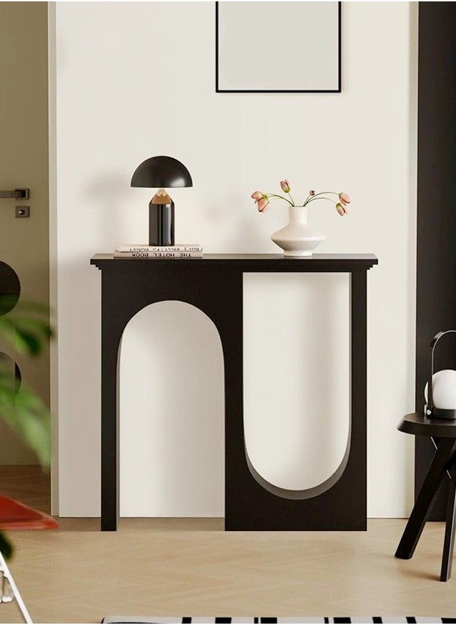 Raffine - Italian Light Luxury Double Arc Narrow Entryway Table Minimalist Modern Decorative Console Table Rectangular Storage Stand Display Table for Foyer Entryway Living Room Hallway 110x32x104 cm (Fully Assembled) - Image 1