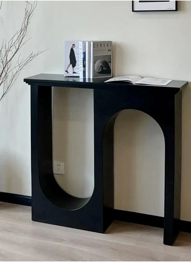 Raffine - Italian Light Luxury Double Arc Narrow Entryway Table Minimalist Modern Decorative Console Table Rectangular Storage Stand Display Table for Foyer Entryway Living Room Hallway 110x32x104 cm (Fully Assembled) - Image 1