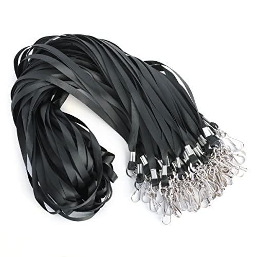 LOCONHA 50 Pack black lanyards Lanyards for Id Badges Lanyards Safety Badge Lanyard 36" with Swivel Hook … - Image 1
