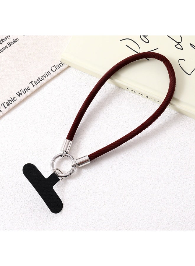 NIBEMINENT Phone Charm/ Chain Strap for Women Girls, Short Leather Cell Phone Case Lanyard Wrist Strap，K5304/Wine Red