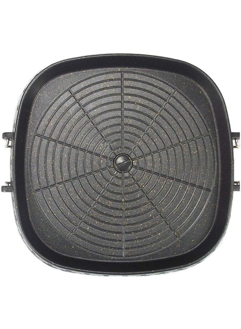 BBQ Grill Pan,32cm Nonstick Aluminum Induction Grill Pans Korean BBQ Grill For Stove Tops,Maifan Coated Surface Non-stick Smokeless Barbecue Plate For Indoor Outdoor BBQ,Square - Image 1
