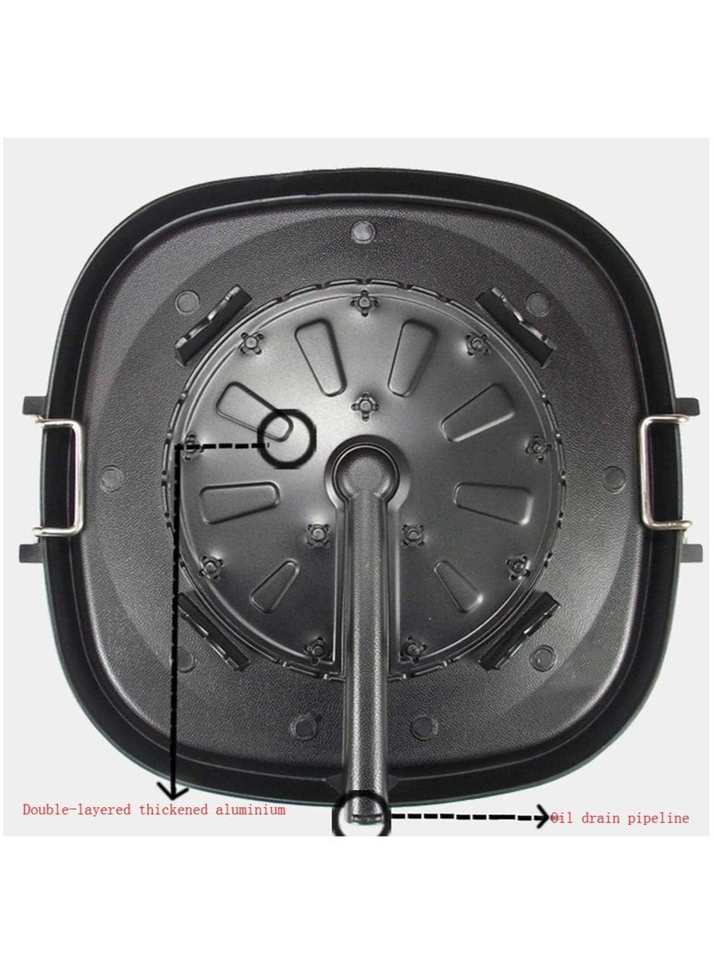 BBQ Grill Pan,32cm Nonstick Aluminum Induction Grill Pans Korean BBQ Grill For Stove Tops,Maifan Coated Surface Non-stick Smokeless Barbecue Plate For Indoor Outdoor BBQ,Square - Image 3