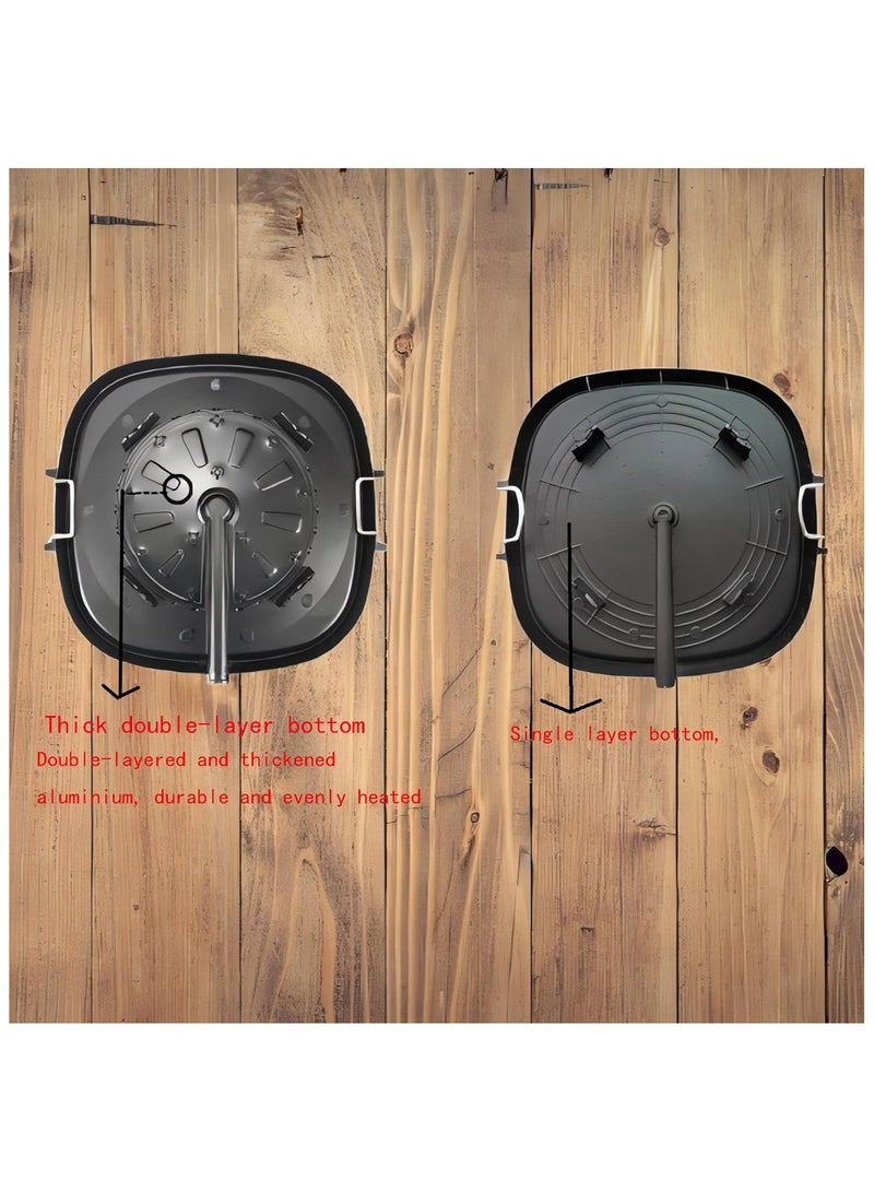 BBQ Grill Pan,32cm Nonstick Aluminum Induction Grill Pans Korean BBQ Grill For Stove Tops,Maifan Coated Surface Non-stick Smokeless Barbecue Plate For Indoor Outdoor BBQ,Square - Image 4