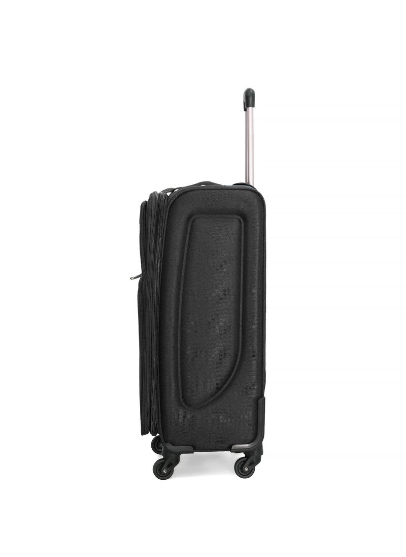 GIORDANO - Giordano Trolley Bags 3 PCS Set Softside Spinners,Black - Image 1