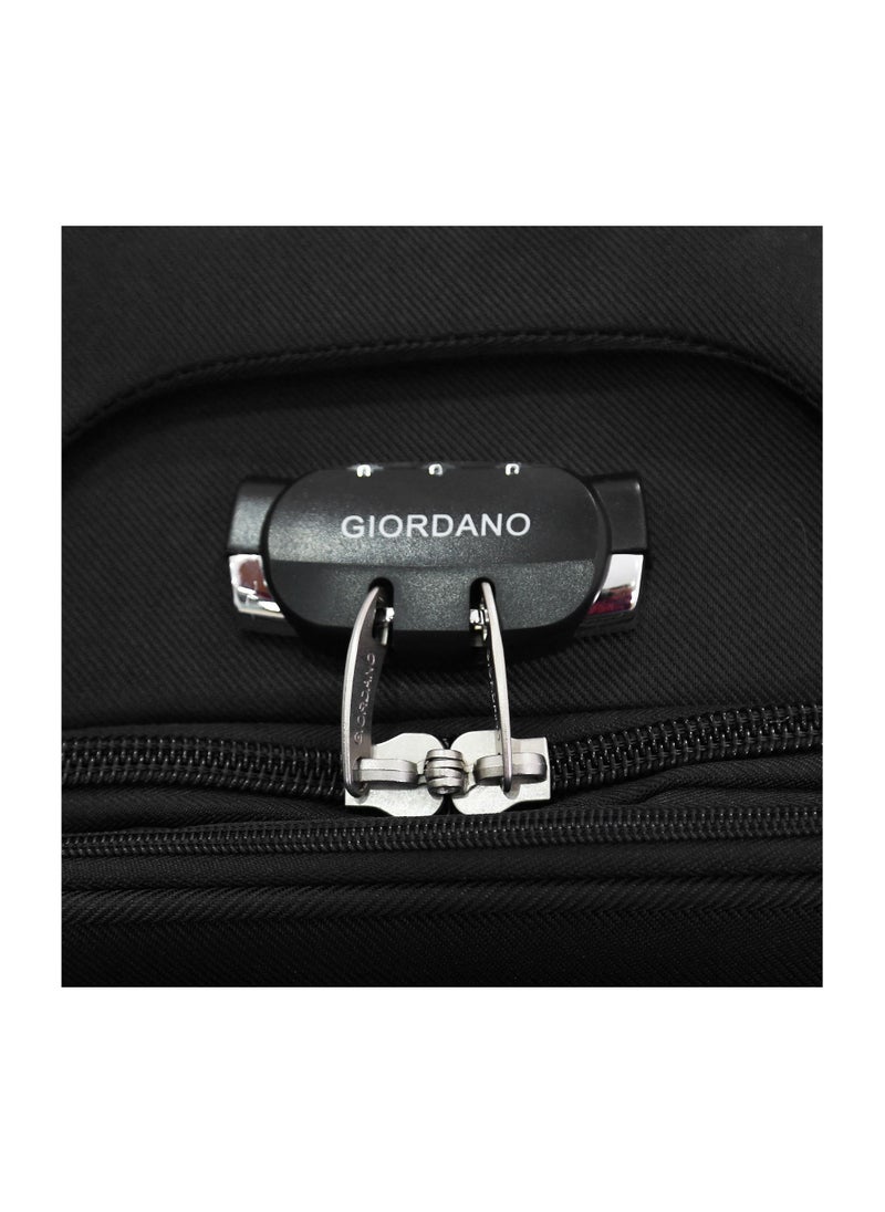 GIORDANO - Giordano Trolley Bags 3 PCS Set Softside Spinners,Black - Image 1
